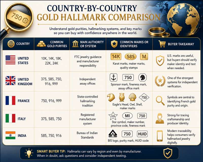 Hallmarks by country table