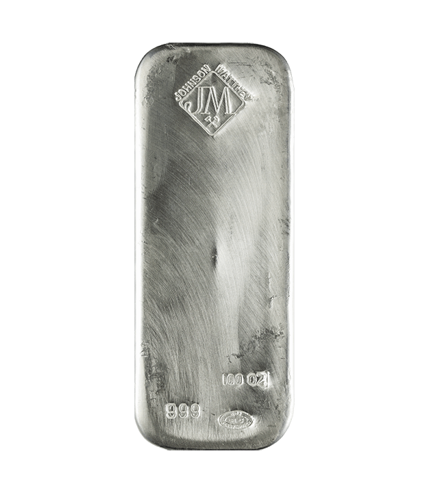 100 OZ SILVER BAR JOHNSON MATTHEY