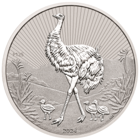 2024 10 OZ PIEDFORT AUSTRALIAN SILVER EMU MOTHER AND BABY