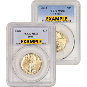 1/2 OZ AMERICAN GOLD EAGLE PCGS70