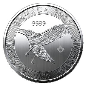 2020 1/2 OZ CANADIAN SILVER RED-TAILED HAWK