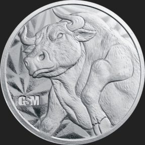 1 OZ SILVER ROUND BULL AND BEAR GOLDEN STATE MINT