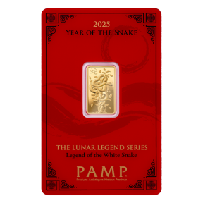 5 GRAM GOLD BAR PAMP LUNAR WHITE SNAKE
