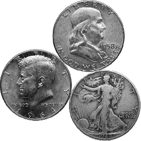 90% AMERICAN SILVER COINS - MIXED HALVES