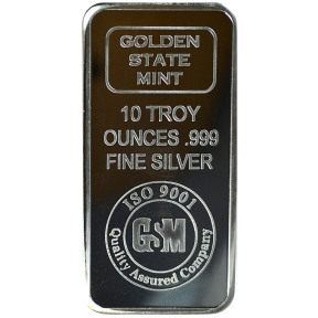 10 OZ SILVER BAR GOLDEN STATE MINT