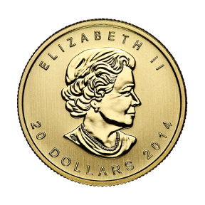 1/2 OZ CANADIAN GOLD MAPLE LEAF (IN PLASTIC)
