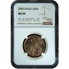 2000 1/2 OZ AMERICAN GOLD EAGLE NGC69