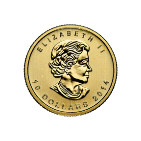 1/4 OZ CANADIAN GOLD MAPLE LEAF (IN PLASTIC)
